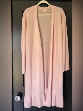 Garnet Hill Ayla Cashmere Ruffle
Robe/Full Wrap Sweater Size XL